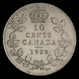 Canada, Georges V, 10 cents : 1929