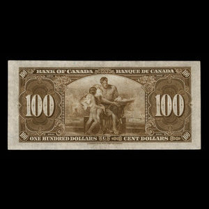 Canada, Banque du Canada, 100 dollars : 2 janvier 1937