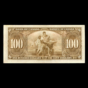 Canada, Banque du Canada, 100 dollars : 2 janvier 1937