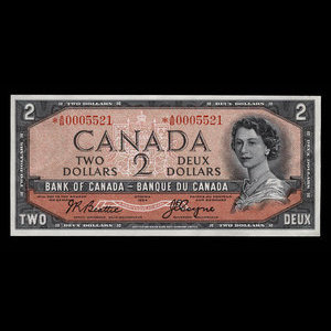 Canada, Banque du Canada, 2 dollars : 1954