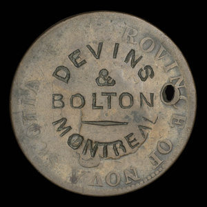 Canada, Devins & Bolton, aucune dénomination : 1867