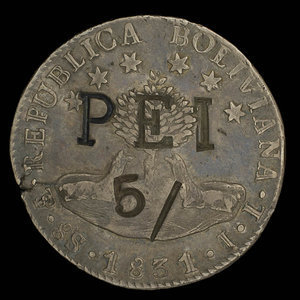 Canada, inconnu, 5 shillings : 1831