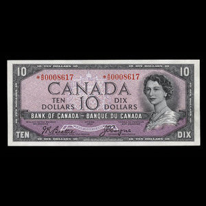 Canada, Banque du Canada, 10 dollars : 1954