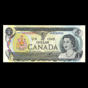 Canada, Banque du Canada, 1 dollar : 1973