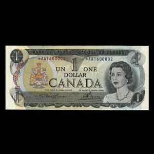 Canada, Banque du Canada, 1 dollar : 1973