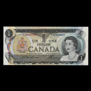 Canada, Banque du Canada, 1 dollar : 1973