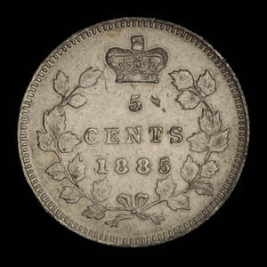 Canada, Victoria, 5 cents : 1885