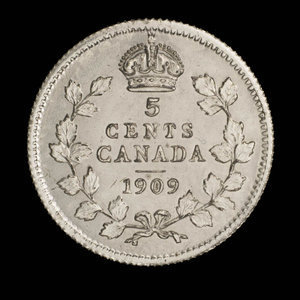 Canada, Édouard VII, 5 cents : 1909