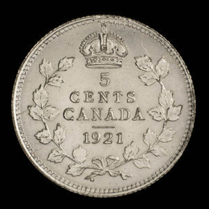 Canada, Georges V, 5 cents : 1921