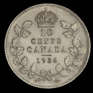 Canada, Georges V, 10 cents : 1936