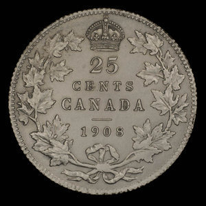 Canada, Édouard VII, 25 cents : 1908