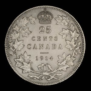 Canada, Georges V, 25 cents : 1914