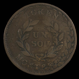 Canada, inconnu, 1 sou : 1838