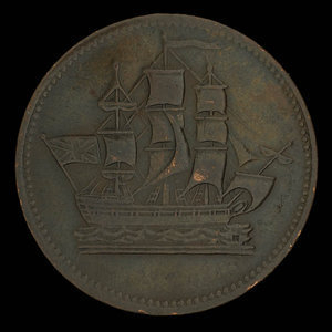 Canada, inconnu, 1/2 penny : 1835