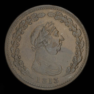 Canada, inconnu, 1 penny : 1813