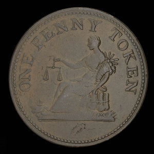 Canada, inconnu, 1 penny : 1813