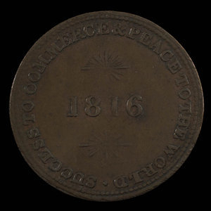 Canada, inconnu, 1/2 penny : 1816