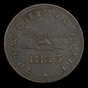 Canada, inconnu, 1/2 penny : 1833