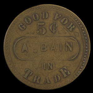 Canada, A. Bain, 5 cents : 1895