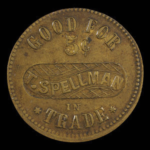 Canada, T. Spellman, 5 cents : 1887