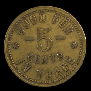 Canada, Louis Schaub, 5 cents : 1889