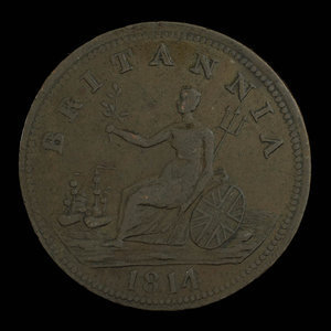 Canada, inconnu, 1/2 penny : 1814