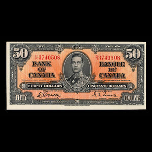 Canada, Banque du Canada, 50 dollars : 2 janvier 1937