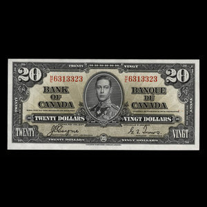 Canada, Banque du Canada, 20 dollars : 2 janvier 1937