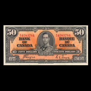 Canada, Banque du Canada, 50 dollars : 2 janvier 1937