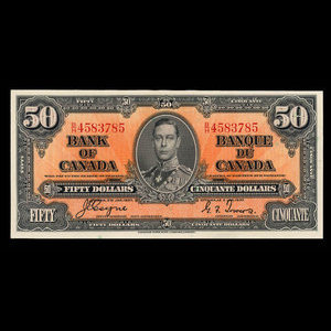 Canada, Banque du Canada, 50 dollars : 2 janvier 1937