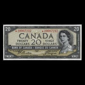 Canada, Banque du Canada, 20 dollars : 1954