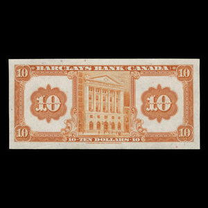 Canada, Barclays Bank, 10 dollars : 2 janvier 1935