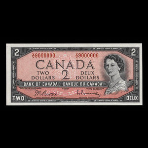 Canada, Banque du Canada, 2 dollars : 1954