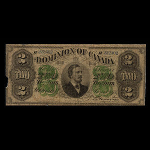 Canada, Dominion du Canada, 2 dollars : 1 juin 1878