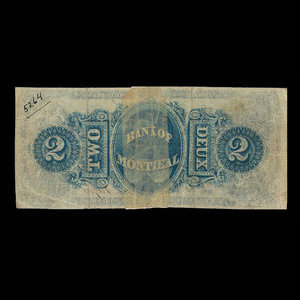 Canada, Banque de Montréal, 2 dollars : 1 août 1856