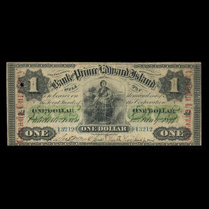 Canada, Bank of Prince Edward Island, 1 dollar : 1 janvier 1877