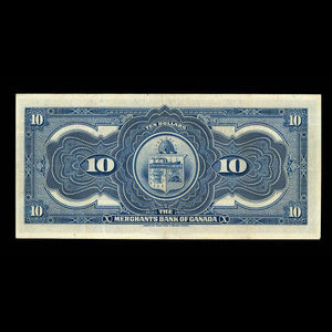 Canada, Merchants Bank of Canada (The), 10 dollars : 1 novembre 1919