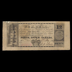 Canada, W. & J. Bell, 12 pence : 1 mai 1839