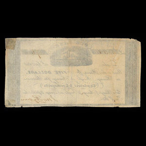 Canada, Charlevoix & Cosmopolite Steamers, 5 dollars : 14 septembre 1848