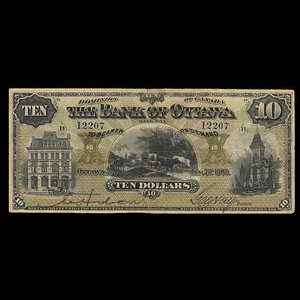 Canada, Bank of Ottawa (The), 10 dollars : 2 janvier 1903