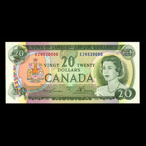 Canada, Banque du Canada, 20 dollars : 1969