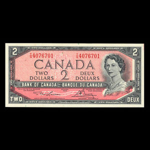 Canada, Banque du Canada, 2 dollars : 1954