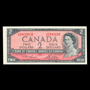 Canada, Banque du Canada, 2 dollars : 1954