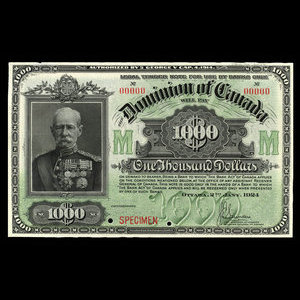 Canada, Dominion du Canada, 1,000 dollars : 2 janvier 1924