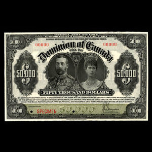 Canada, Dominion du Canada, 50,000 dollars : 2 janvier 1924