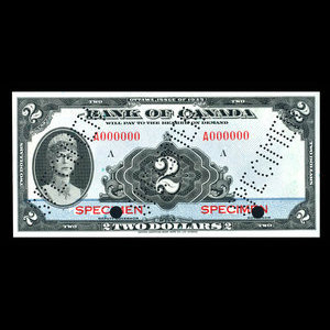 Canada, Banque du Canada, 2 dollars : 1935