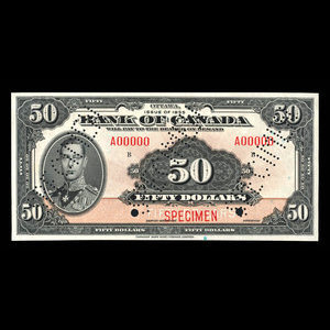 Canada, Banque du Canada, 50 dollars : 1935