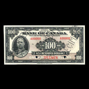 Canada, Banque du Canada, 100 dollars : 1935