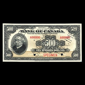 Canada, Banque du Canada, 500 dollars : 1935