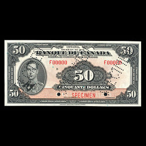 Canada, Banque du Canada, 50 dollars : 1935